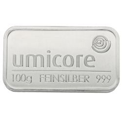 100 g Silberbarren Umicore