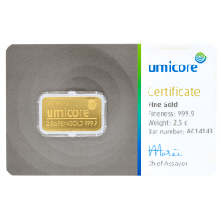 2,5 g Goldbarren Umicore-Zertifiziert