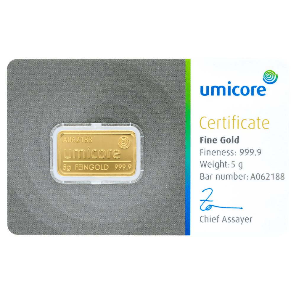 5 g Goldbarren Umicore-Zertifiziert
