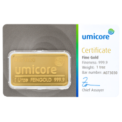 1 oz Goldbarren Umicore-Zertifiziert