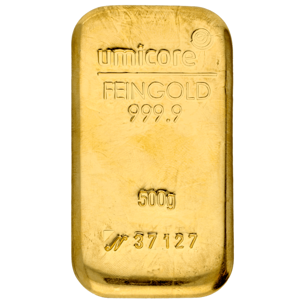 500 g Goldbarren Umicore-Zertifiziert