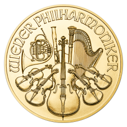 Gold Philharmoniker 1/4 OZ Jahrgang zufällig