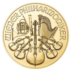 Gold Philharmoniker 1/10 OZ Jahrgang zufällig