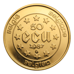 50 ECU Goldmünze Belgien - Jahrgang zufällig