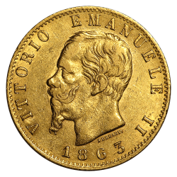 Italien 20 Lire Goldmünze - Jahrgang zufällig
