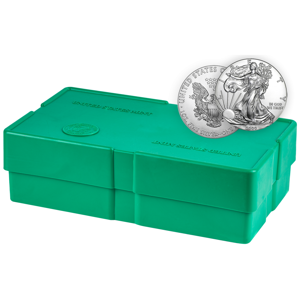 Kaufen Sie die Masterbox 500 x 1 oz American Eagle Silbermünzen