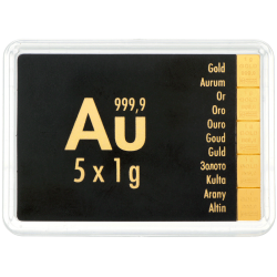 Kaufen Sie die CombiBar Goldtafel 5 x 1 g Valcambi bei Goldwechselhaus