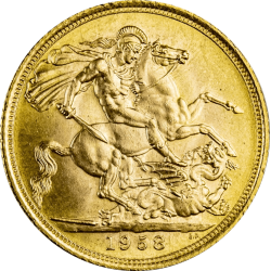 1/2 Sovereign Goldmünze - Jahrgang zufällig