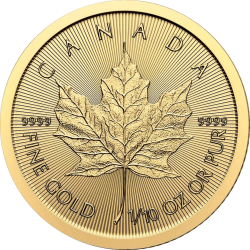Kaufen Sie die 1/10 oz Maple Leaf Goldmünze 2025 bei Goldwechselhaus