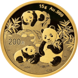 Kaufen Sie die 15 Gramm China Panda Goldmünze 2025 bei Goldwechselhaus